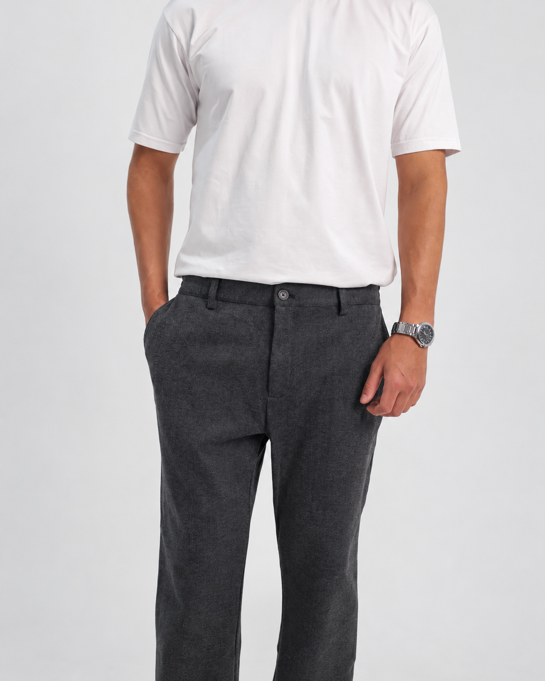 The Linen-Wool Trouser — Stone Grey